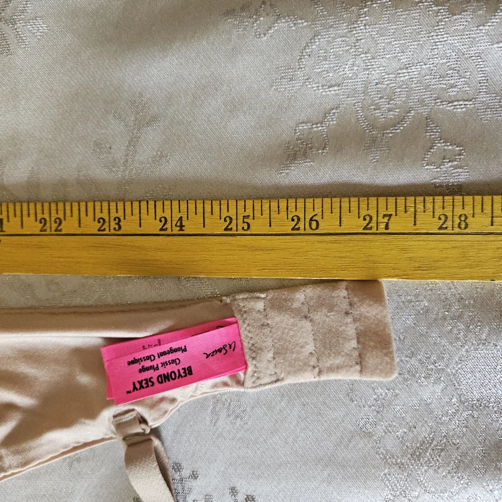 La SENZA Bra Classic Plunge Padded Push Up Underwire 2 Way Straps Beige SZ 36D - Picture 10 of 11